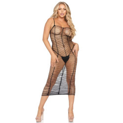 Leg Avenue - Robe Maxi En Filet Horizontal Taille Unique